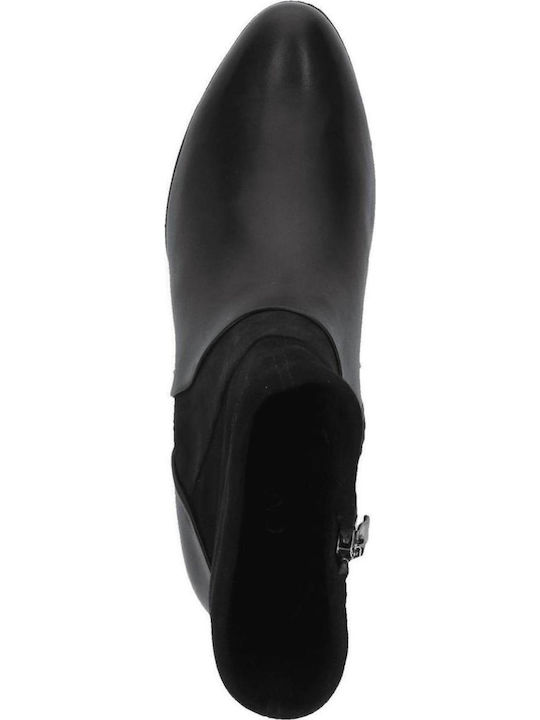Leder Stiefeletten Damen Schwarz