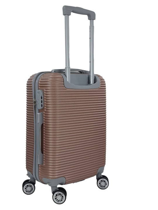 Ormi Cabin Hard Suitcase Pink Gold with 4 Wheels Height 55cm