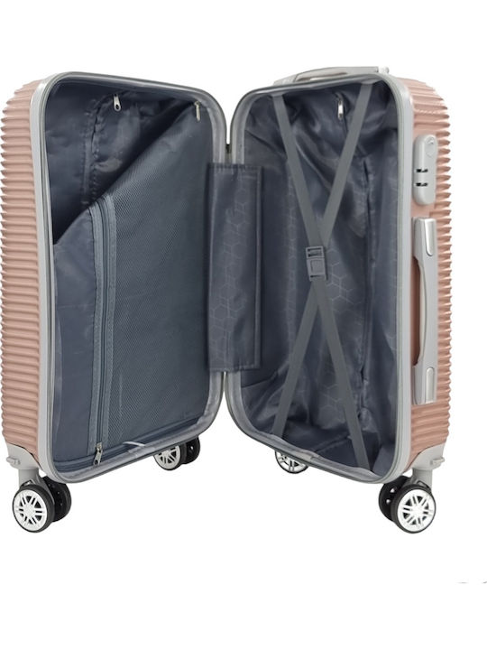 Ormi Cabin Hard Suitcase Pink Gold with 4 Wheels Height 55cm