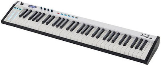Midiplus Midi Keyboard X-6 III με 61 Πλήκτρα Λευκό