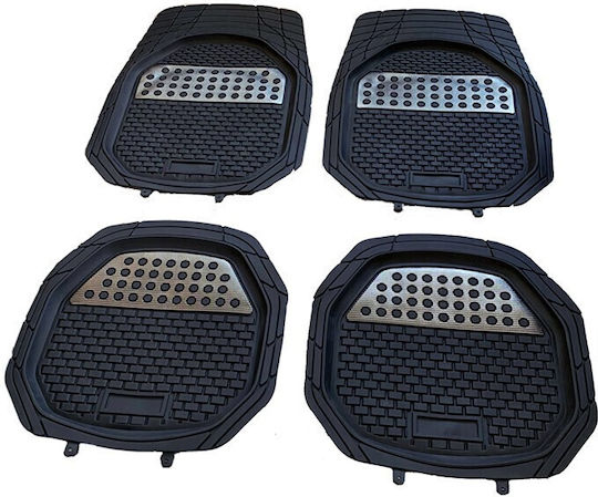 Set of Front and Rear Mats 4pcs Tray Type for Mazda 2 Black