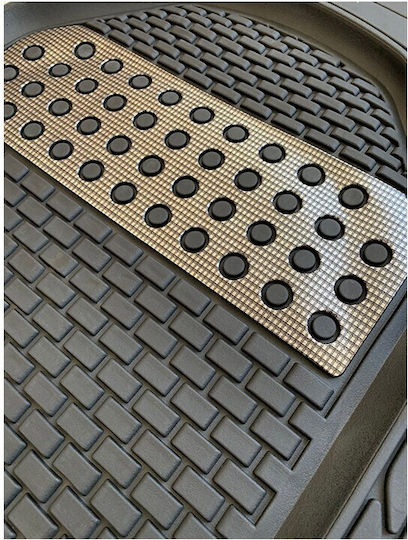 Set of Front and Rear Mats 4pcs Tray Type for Mazda 2 Black