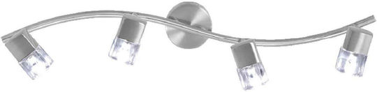 Aca Naples Spot with 4 Lights and with Socket G9 in Silver Color Aca Naples Spot with 4 Lights and with Socket G9 in Silver Color