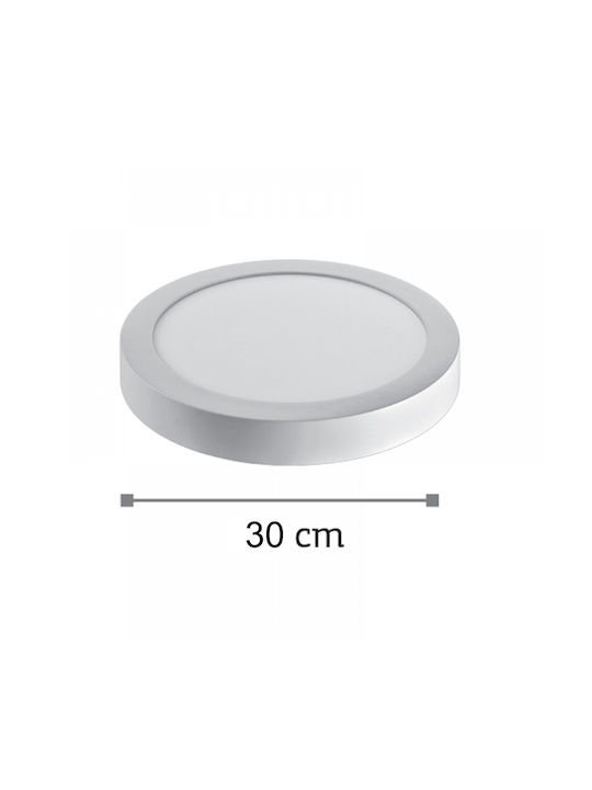 Inlight Round Outdoor LED Panel 24W with Warm White Light 3000K 30cm