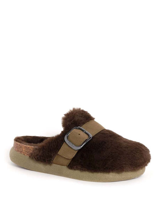 Scholl Women's Slippers with Fur Green