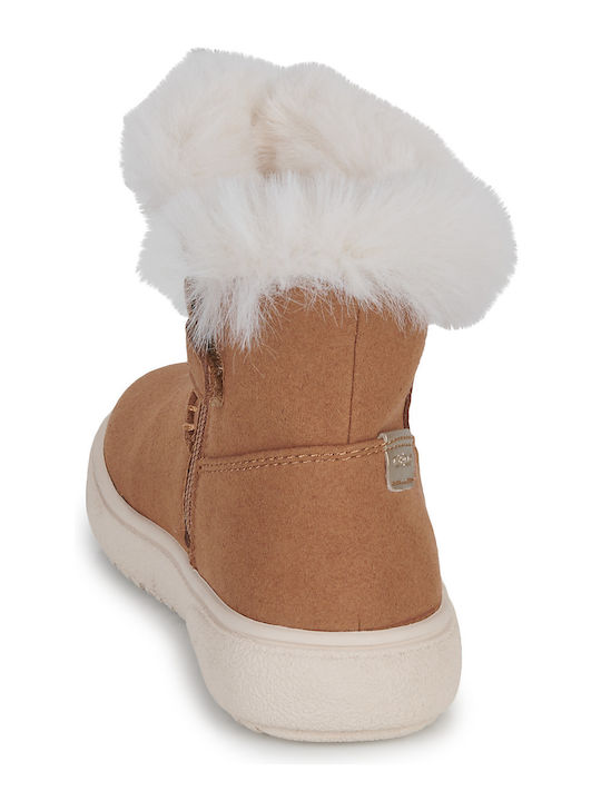Theleven Suede Kids Boots with Zipper Brown