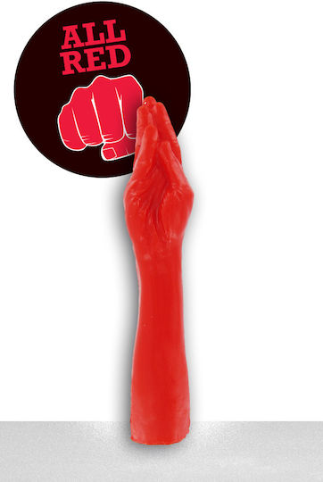 All Black Arm Glass Dildo Red 38cm