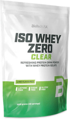 Biotech USA Iso Whey Zero Clear Molkenprotein Ohne Gluten & Laktose mit Geschmack Limette 1kg