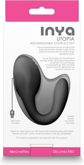 Ns Novelties Inya Utopia Vibrator for Couples with Remote Control 18cm Black