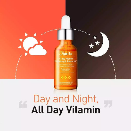 Jumiso All Day Vitamin Brightening & Balancing Facial Serum Face with Vitamin C & Niacinamide for Radiance 30ml