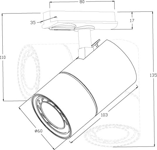 Eurolamp Single Spot with Socket GU10 in Black Color
