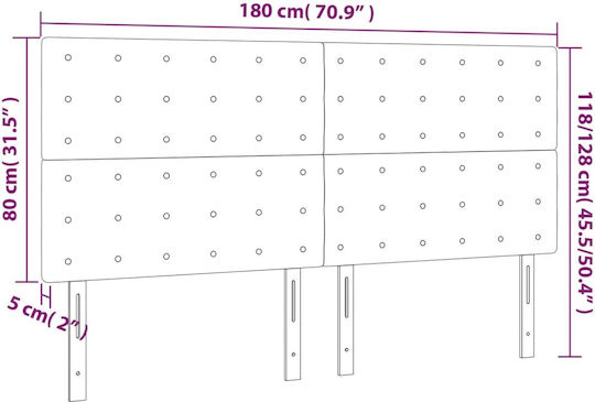 vidaXL Fabric Multicolour Bed Headboard 180x118cm