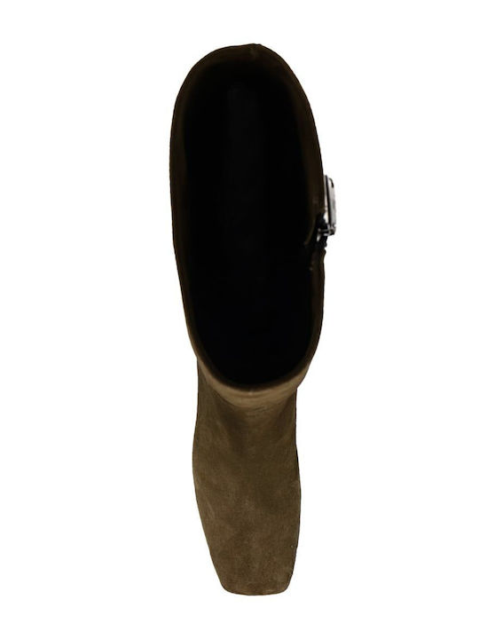 Suede Women's Boots Sacha 5 Khaki