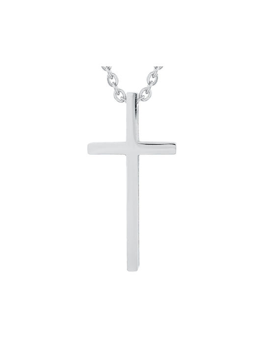 Kiriakos Gofas Men's Cross Double Sided from Steel with Chain