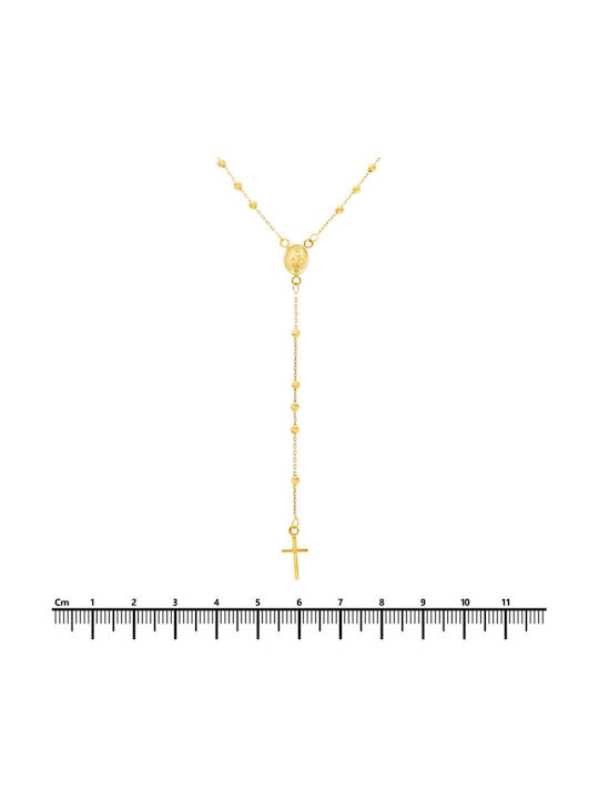 Mentzos Necklace Rosary from Gold 9 K