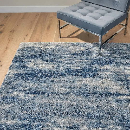 Saray Home Χαλί Ορθογώνιο Shaggy Μπλε-ιβουάρ 240x300cm