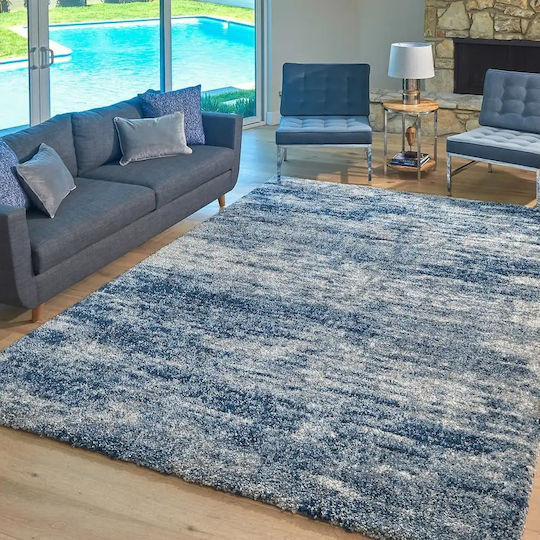 Saray Home Χαλί Ορθογώνιο Shaggy Μπλε-ιβουάρ 240x300cm