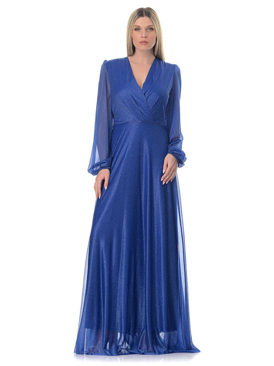 Farmaki Summer Maxi Evening Dress Blue