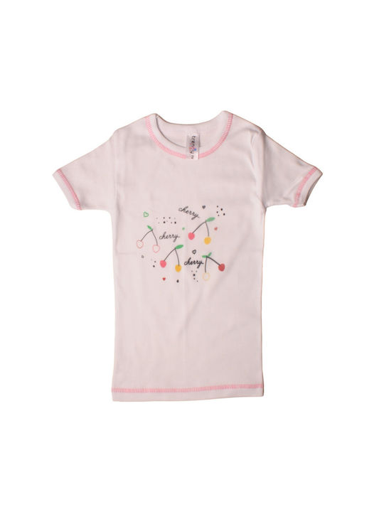 T-shirts for kids short sleeves with print Trendy fanP02-White