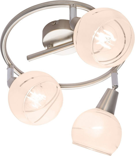 Globo Lighting Elliott Τριπλό Σποτ με Ντουί E14 σε Ασημί Χρώμα