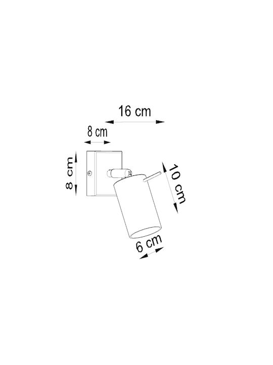 Sollux Ring Μονό Σποτ με Ντουί GU10 σε Μαύρο Χρώμα