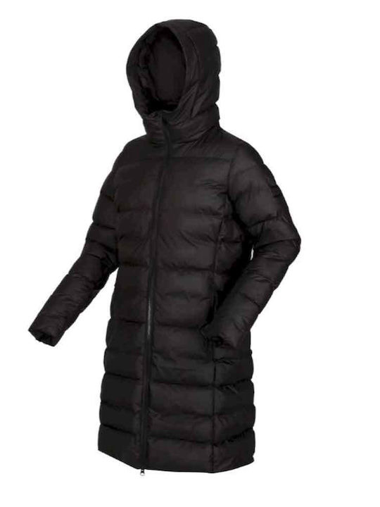 Regatta II Women's Short Puffer Jacket Waterproof for Winter with Hood Black