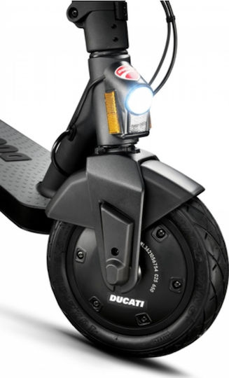 Ducati Pro II Plus Elektroroller mit 25 km/h Höchstgeschwindigkeit und 25 km Reichweite in Schwarzer Farbe mit Sitz