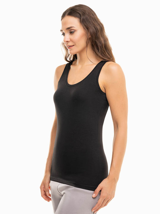 Sexen Women's Sleeveless Cotton T-Shirt Black