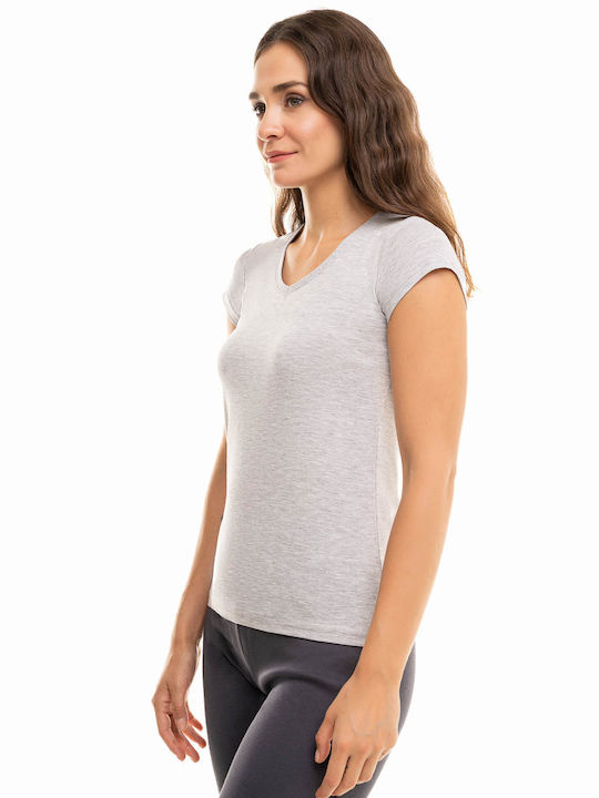 Sexen Women's Short Sleeve Cotton T-Shirt Gray