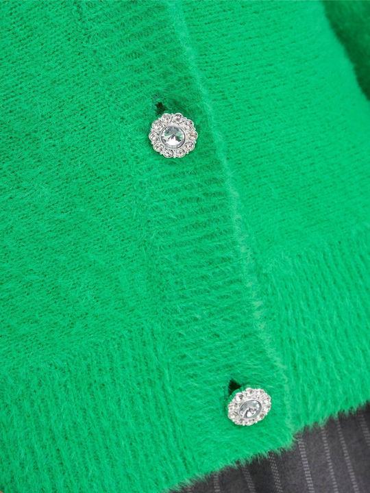 Women's Knitted Cardigan with Buttons Green
