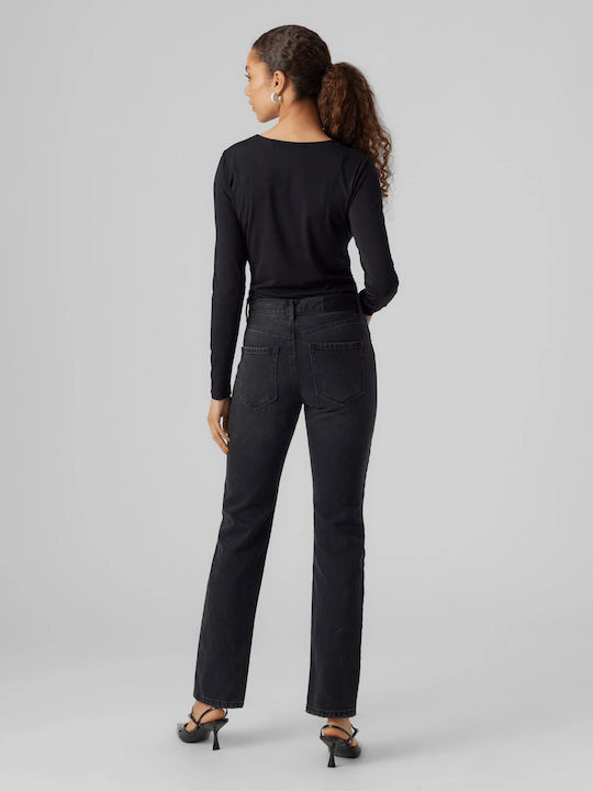 Vero Moda Women's Blouse Long Sleeve with V Neckline Black