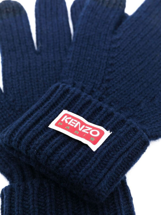 Kenzo Marineblau Wolle Handschuhe