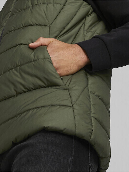 Sleeveless Jacket Puffer Khaki
