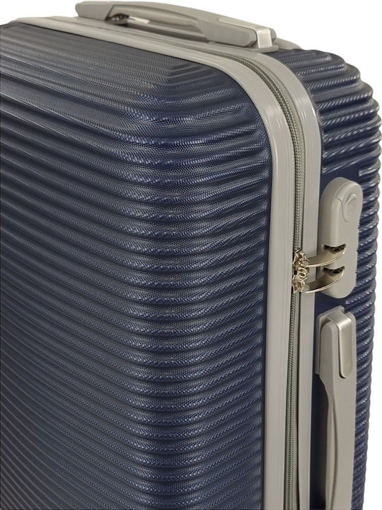 Ormi Cabin Hard Blue Travel Suitcase with 4 Wheels Height 55cm