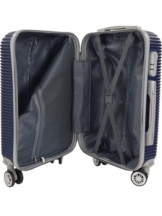 Ormi Cabin Hard Blue Travel Suitcase with 4 Wheels Height 55cm