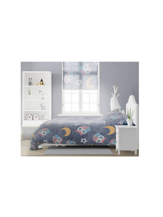 Sleeptime Night Owl Σετ Παιδική Παπλωματοθήκη Μονή με Μαξιλαροθήκη Μπλε 135x200εκ.