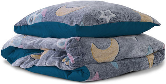Sleeptime Night Owl Σετ Παιδική Παπλωματοθήκη Μονή με Μαξιλαροθήκη Μπλε 135x200εκ.