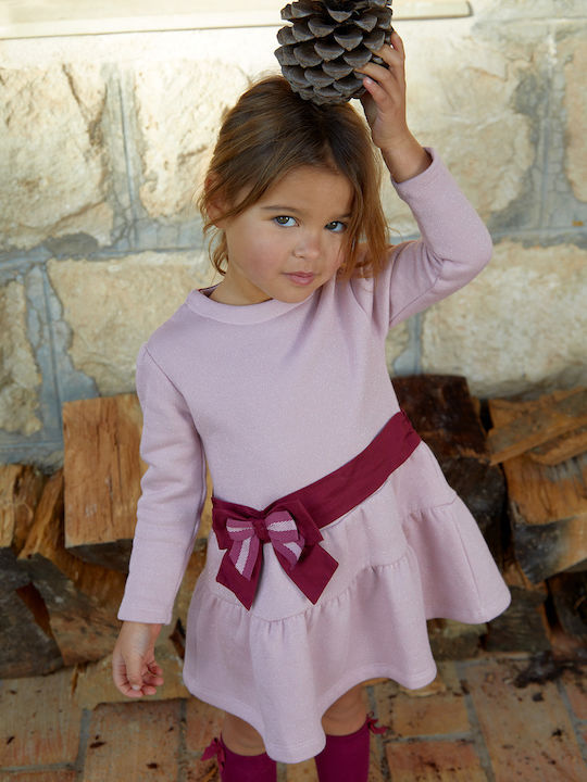 Kinderkleid Set mit Accessoires Rosa