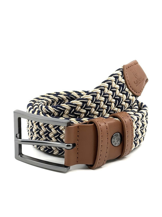 Elastic Men's Belt Knitted Blue