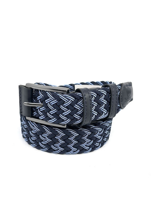 Elastic Men's Belt Knitted Blue
