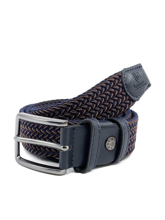 Elastic Men's Belt Knitted Blue