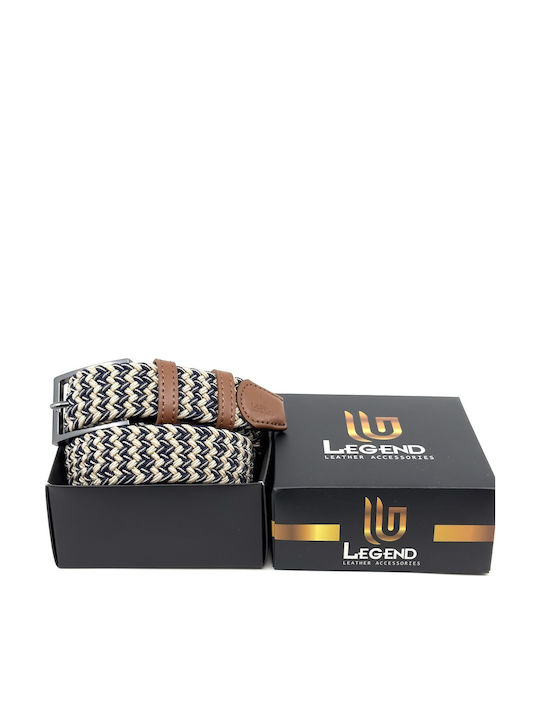 Elastic Men's Belt Knitted Blue