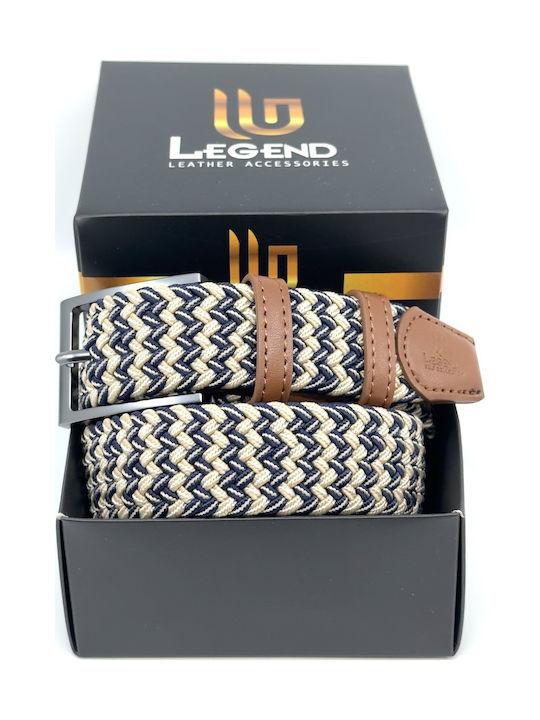 Elastic Men's Belt Knitted Blue