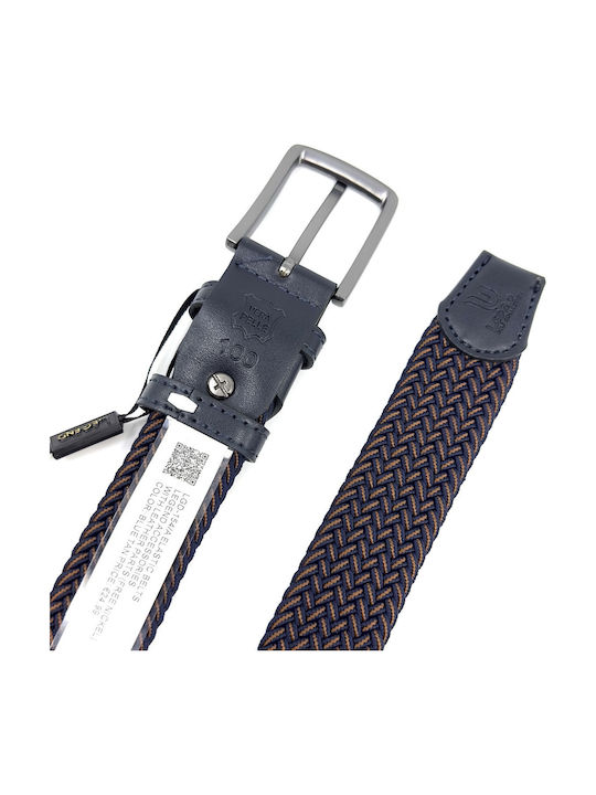 Elastic Men's Belt Knitted Blue