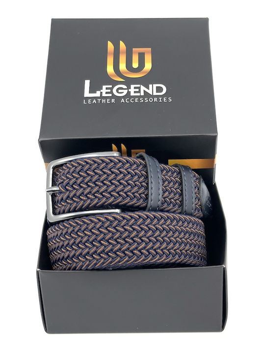 Elastic Men's Belt Knitted Blue