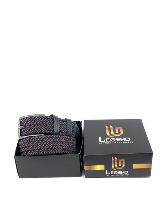 Elastic Men's Belt Knitted Blue