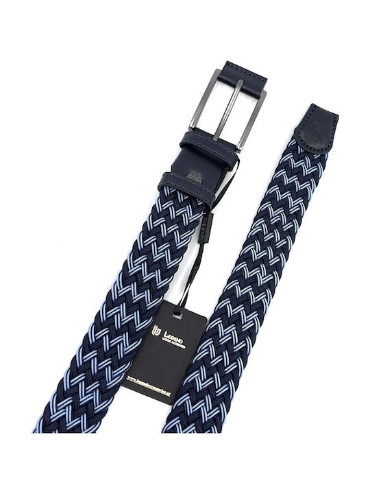Elastic Men's Belt Knitted Blue