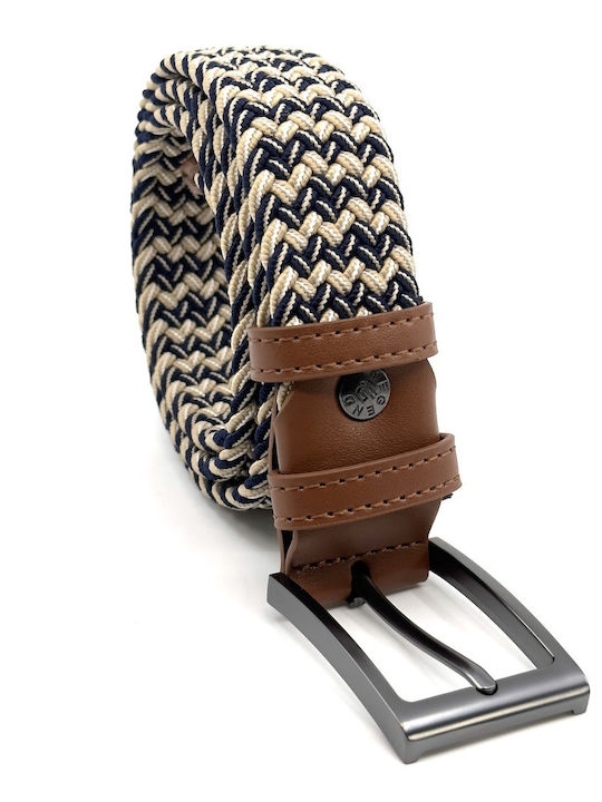 Elastic Men's Belt Knitted Blue