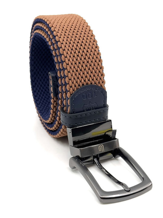 Elastic Men's Belt Leather Knitted Double Sided Multicolored