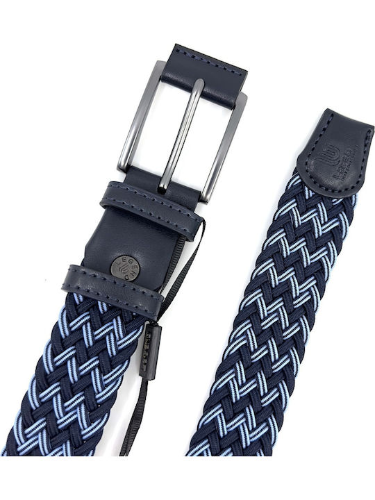 Elastic Men's Belt Knitted Blue